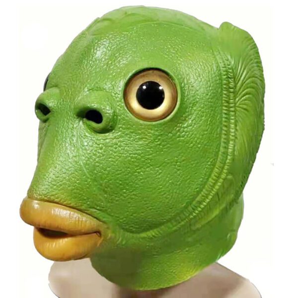 Green Latest Fish Head Mask Animal Head Set Cosplay Full Face Tiktok And Home Gam
